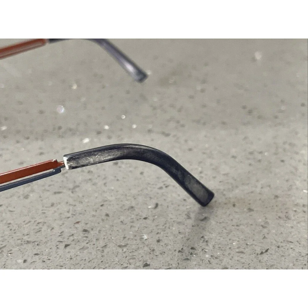 Bertelli B 667 C.2 49-16-135 Orange red Etch Eyeglasses Frames ONLY rectangle